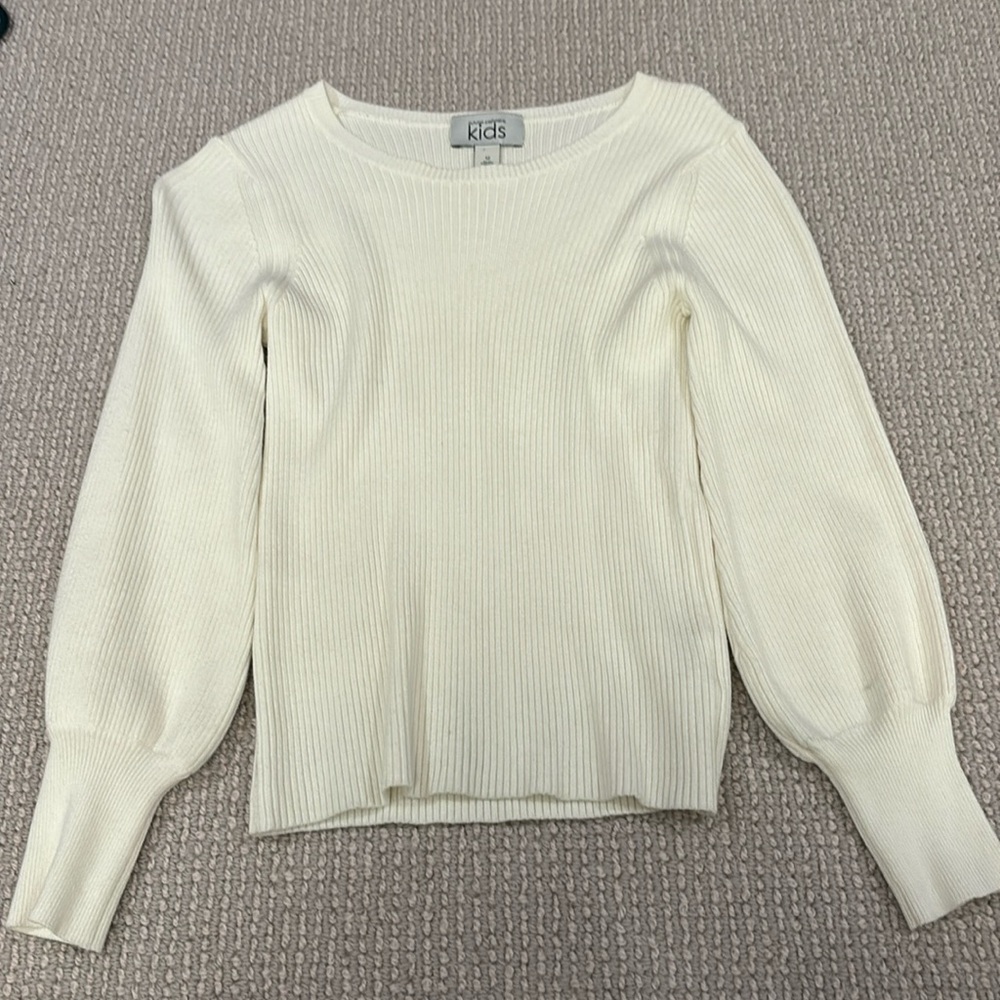 Kids Cashmere White Sweater, In Great Condition